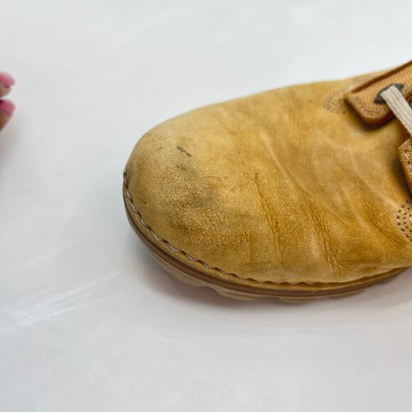 Timberland Wheat Nubuck Canvas Fold Over Lace Up Work Boots Women's Size 6.5 - Picture 9 of 14